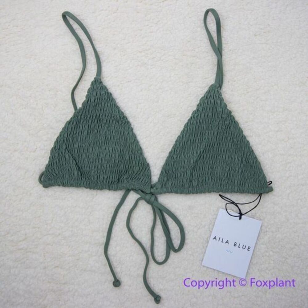 NEW Aila Blue Free People Soraya‎ Bikini Top, green, size L - Picture 3 of 10
